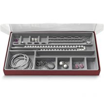 Porta Gioielli Donna - Organizer per Gioielli Sempre in Ordine, anche per Cassetti – 1 Porta Bijoux Rosso - 21,5x37x3,5 cm - Domopak Living