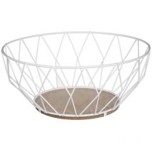 Cestino in metallo bianco rhombus 28 cm - 5five