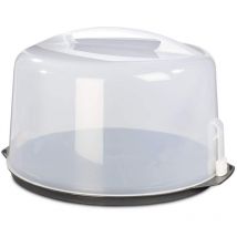Contenitore per torte rotondo (scatola alta per torte, lavabile in lavastoviglie, con coperchio e maniglia), nero - Xavax