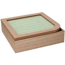 Scatola portathe legno marrone quadro cm20x20h6