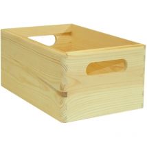 Scatola multiuso senza coperchio 'wood box' in legno marrone chiaro, 30x20x14 cm