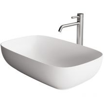 Lavabo in ceramica ovale 60x37 h 15 bianco lucido da appoggio s/troppieno codice prod: DSV17986 - Scelto Da Desivero