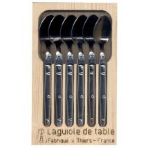 Teelöffel-Set aus rostfreiem Edelstahl – 6 Stück – Natürliche Holzkiste – 1,2 mm