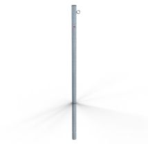 Schake Absperrpfosten Aus Stahlrohr Verzinkt Ø42x2,5mm Mit Kunststoffkappe 900mm Überflur Zum Einbetonieren Mit 1 Öse