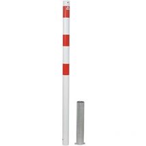 Schake - Absperrpfosten 460B, ø 60x2,5 1300mm z. Einbetonieren, feuervz. weiß/rot