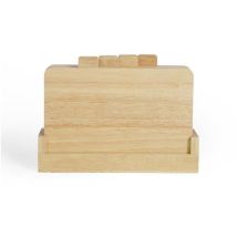Set Aus 4 Schneidebrettern - Livoo - Mes142 - Gummibaumholz - Mit Griffen 26 X 18 Cm - Aufbewahrungshalter
