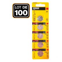 Pkcell - 100 Piles Bouton CR2016 3V 75mAh Lithium Kodak