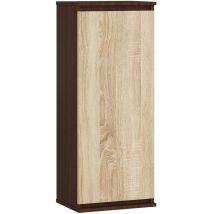 Akord - Hängender Schrank W40 Wenge 40 cm Tür 3 Regalen Front Sonoma-Eiche B40 x H99 x T30 cm