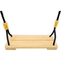 Schaukel - Tp Toys - Holz Mit Schwarzem Seil - H 300-350 Cm