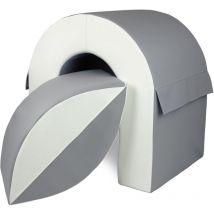 Schaumstoffbrücke - 65 cm hoch - creme, grau