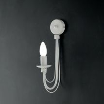 Wandleuchte aus Eisen – Weiß – 1x E14 – 40W – Handgefertigt – Durchmesser 18 cm – Höhe 38 cm