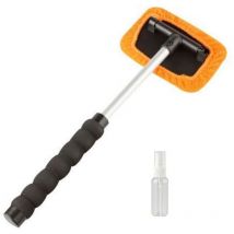 Scheibenreiniger inkl. Sprühflasche, Autoscheibenreiniger teleskopierbar 26 - 42 cm orange
