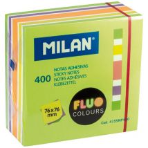 Block mit 400 Haftnotizen, fluoreszierende Farben, 76x76mm Mailand