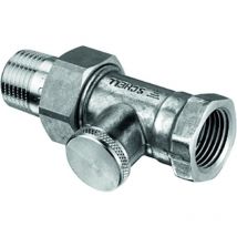 Heizkörperverschraubung, Durchgang absperrbar, 10 bar, 1/2', Mattnickel - Schell