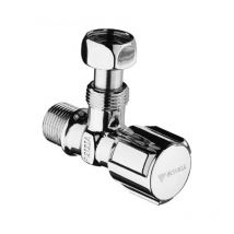 Vanne d'arrêt d'angle confort avec raccord 1/2x3/8 clamp chrome - Schell