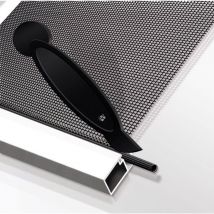 70107 Porta Accessori, Tubi di Riparazione di Gomma 5,6 m per finestre e Porte a zanzariera, compreso Lo Strumento per Le tubature, Nero