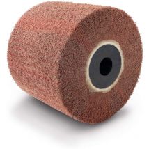 Scheppach Brosse en fibre synthétique pour surfaceuse MRS1300 Brosse de rechange - Largeur 100mm - Ø120mm - Pour les surfaces en bois, pierre, métal,