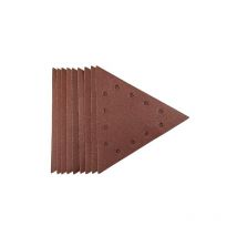 Lot de 10 abrasifs triangulaires - 280 mm - Grain 80 - Compatibles avec les ponceuses murs et plafonds - Scheppach