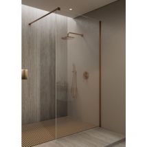Kroos - Schermo doccia fisso oro rosa spazzolato 80 cm - Lixa