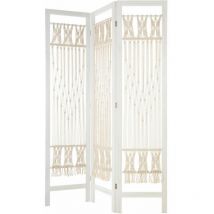 Pegane - Schermo Macrame di colore bianco - l. 120 x l. 2,1 x h. 170 cm