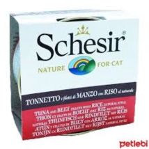 Schesir Pour Chats Adultes Au Jus Naturel Thon Au Bœuf Et Riz 85 G