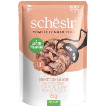 Schesir Filetfutter Für Katzen 85g Beutel – Thunfisch Mit Lachs In Gelee 85g