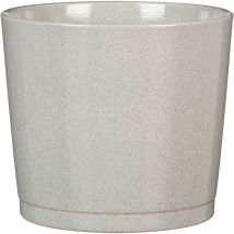 Blumentopf aus Keramik, Farbe: Cashmere Grey, 22 cm Durchmesser, 19,7 cm hoch, 7,5 l Vol. - Scheurich