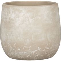 Dune, pot de fleurs en céramique, couleur: Washed Cream, 12,08 cm de diamètre, 11,5 cm de hauteur, 1,9 l de vol. - Scheurich