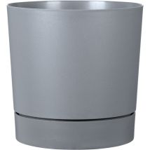 Scheurich Plano+, Pflanzgefäß Aus Kunststoff, Farbe: Pure Grey, 38,7 Cm Durchmesser, 38 Cm Hoch, 32 L Vol.