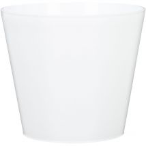 Purista 30, Blumentopf/Pflanzkübel, rund, aus Kunststoff Farbe: Bianco, 30 cm Durchmesser, 24,2 cm hoch, 10 l Vol. - Scheurich