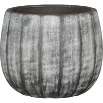 Scheurich Runa, pot de fleurs en céramique, couleur: Washed Grey, 15,36 cm de diamètre, 13,5 cm de hauteur, 4,3 l vol.