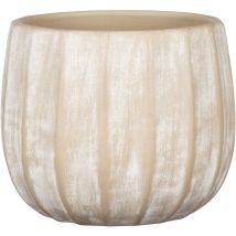 Scheurich - Runa, pot de fleurs en céramique, couleur: Washed Cream, 12,47 cm de diamètre, 10,8 cm de hauteur, 2,2 l vol.