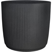 Linetto 30, Pflanzgefäß/Blumentopf/Pflanzkübel, rund, aus Kunststoff Farbe: Stony Black, 28.6 cm Durchmesser, 26.2 cm hoch, 14 l Vol. - Scheurich