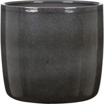 Solido, Blumentopf aus Keramik, Farbe: Mystic Grey, 28 cm Durchmesser, 25,3 cm hoch, 12,9 l Vol. - Scheurich