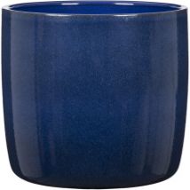 Solido, Blumentopf aus Keramik, Farbe: Mystic Blue, 28 cm Durchmesser, 25,3 cm hoch, 12,9 l Vol. - Scheurich