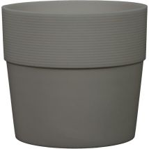 Groove 25, Blumentopf/Pflanzkübel, rund, aus Kunststoff Farbe: Nero, 24.5 cm Durchmesser, 22.5 cm hoch, 7.7 l Vol. - Scheurich