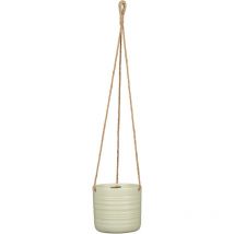 Scheurich - Cottage, Hängeampel aus Baumwolle Länge 56 cm & Keramik, Farbe: Silent Green, 16,6 cm Durchmesser, 16,7 cm hoch, 2,6 l Vol.