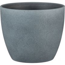 Stone, Blumentopf aus Keramik, Farbe: Dark Stone, 25 cm Durchmesser, 22,5 cm hoch, 8 l Vol. - Scheurich