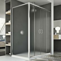 Schiebe-Duschkabine Strukturglas h 185 mod. Replay Duo 2 Türen 80x120 cm