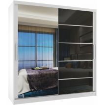 Belini - Schiebeschrank 158 cm Mit Schubladen mit Spiegel grau anthrazit graphit Hersteller