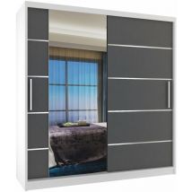 Schiebeschrank Belini 158 cm Mit Schubladen mit Spiegel grau anthrazit graphit Hersteller