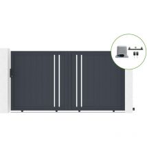 Portail coulissant 3m giona H.180cm alu + motorisation ranger C300