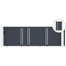 Schiebetor 5m giona H.160cm Aluminium + Tor giona H160 grau