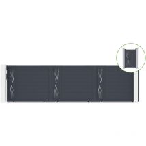 Portail coulissant 6m veleta H.160cm alu + portillon veleta H160 gris