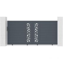 Casanoov - Schiebetor Aus Aluminium 3,5 M Sunny 350 X 140 Cm Grau