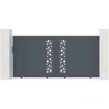 Schiebetor aus Aluminium 3m sunny 300 x 140 cm Grau