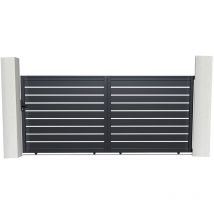Schiebetor 4m vogel 400 x 180 cm Aluminium Grau