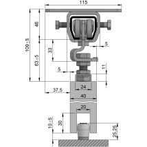 Helm - Schiebetorgarnitur Sp300d101 Verzinkt,blau L.2000mm