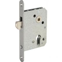 Schiebetürschloss Hakenschloss für Schiebetore pzw dm 55 Gegenplatte mit Führungsdorn vk 8mm Edelstahl, rund