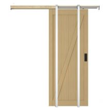 Vente-unique - Schiebetür mit Galandage-System - Holz & mdf - Holzfarben hell - 205 x 93 cm - balerma
